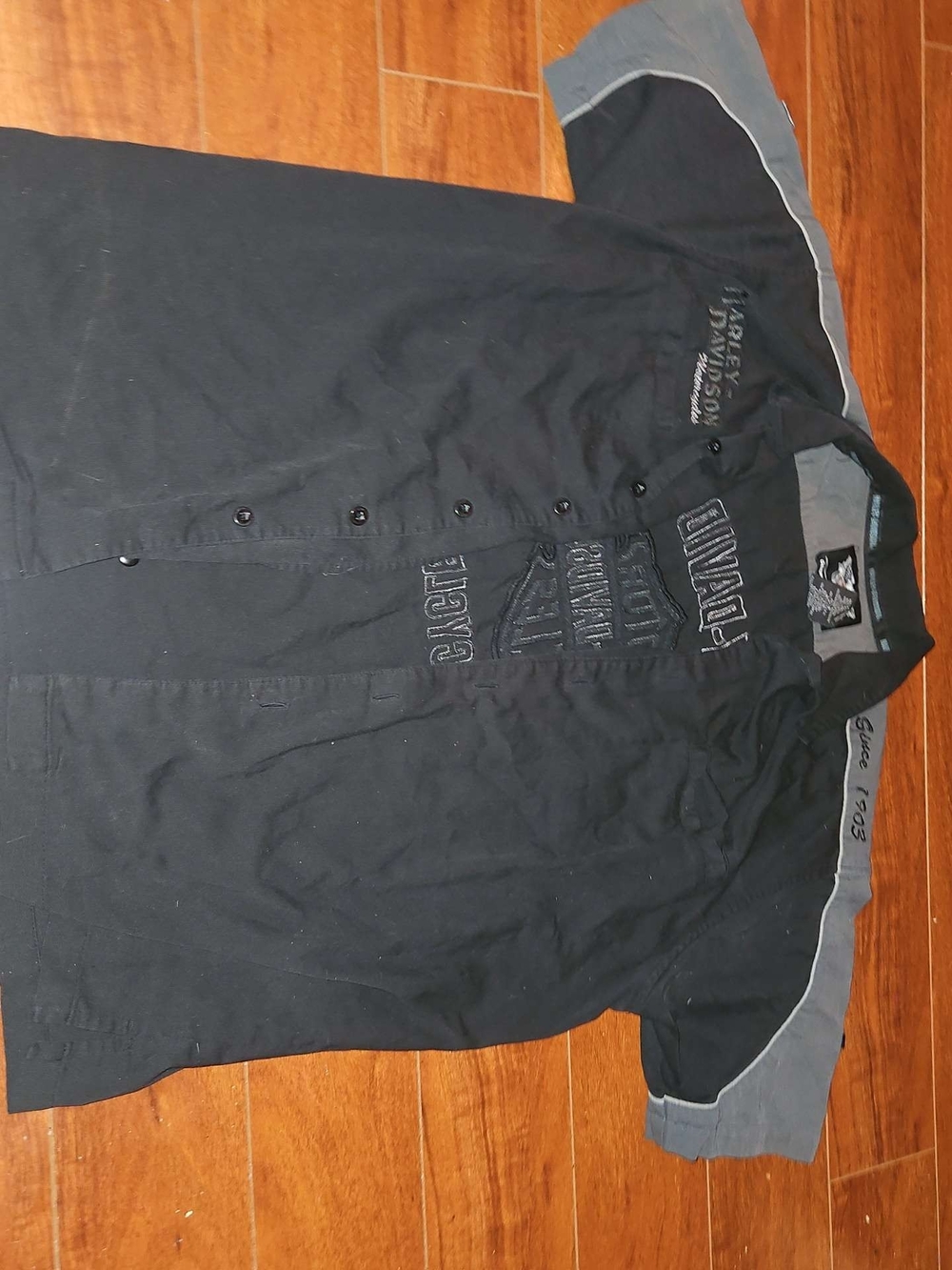 Harley-Davidson Men's Black & Gray Motorcycle Jacket Large